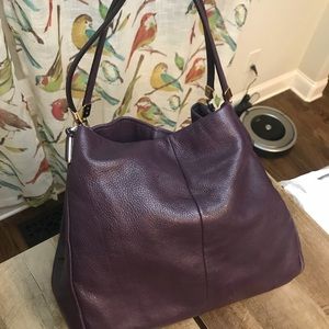 Coach Phoebe Leather Shoulder Bag- Aubergine